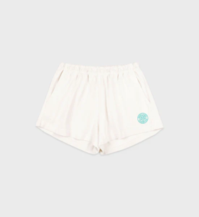 Sporty & Rich - Connecticut Crest Disco Shorts - Coconut - 女装 - 短裤 - 椰奶白