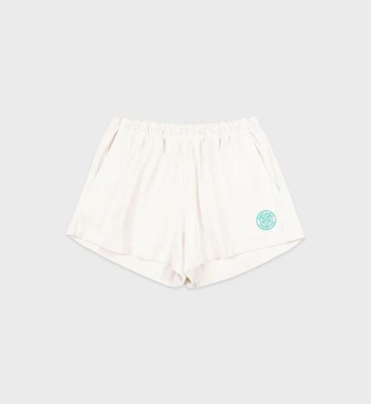 Sporty & Rich - Connecticut Crest Disco Shorts - Coconut - 女装 - 短裤 - 椰奶白 商品图0