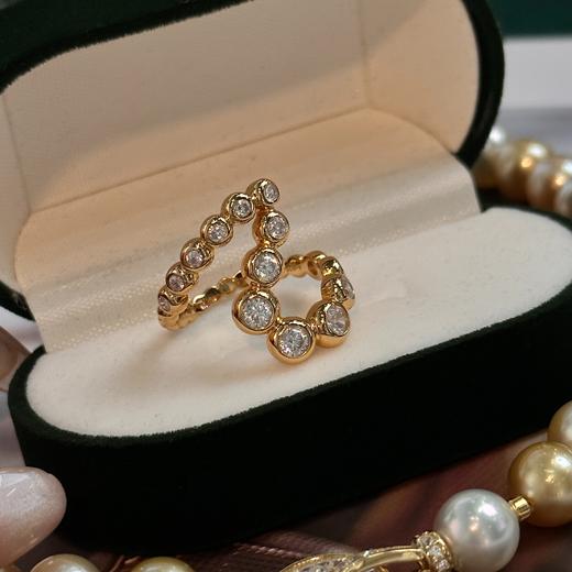 甄珠贝 时尚搭配高碳钻戒指 出口款 精致时尚，纯银镀金 商品图3