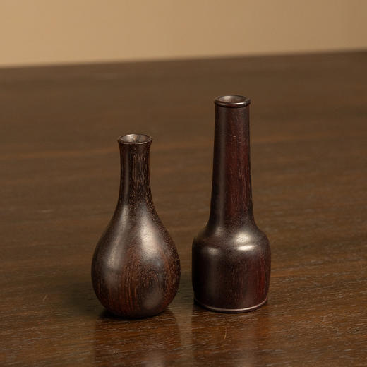 紫檀木纸棰瓶及胆瓶花插一组 商品图1
