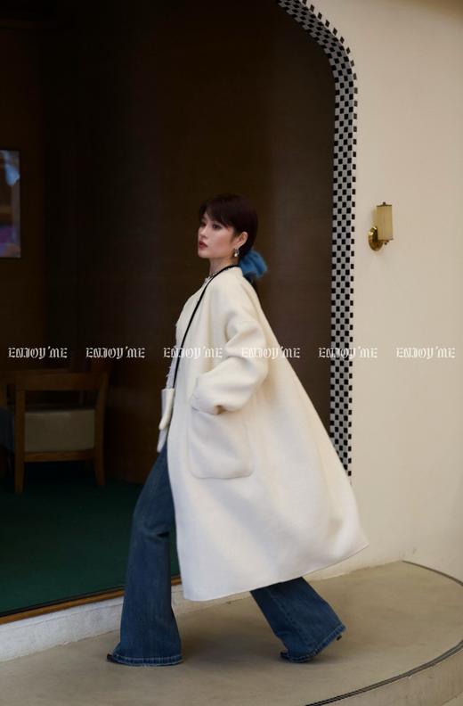 【门店同款】ENJOY冬季柔韧与共手套圆领大衣 159496693 商品图5