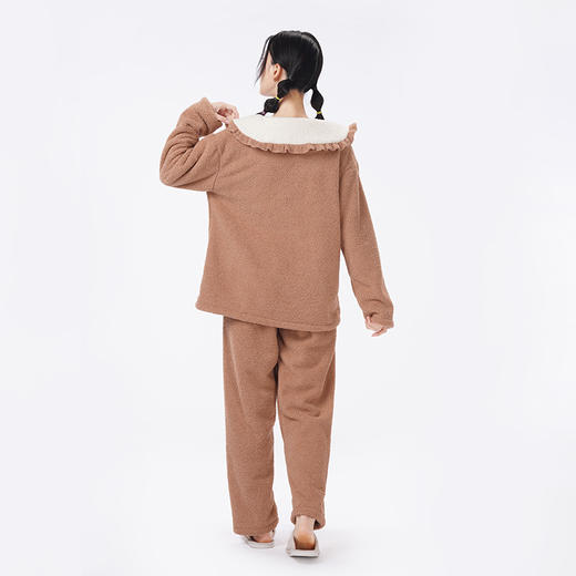 都市丽人睡衣生活家居长袖家居服仿半边绒厚女士半边绒套装LHT1P7 商品图3