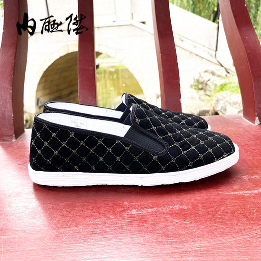 内联升手工女鞋布鞋坤千春秋格棉巾舌边8632A 商品图2