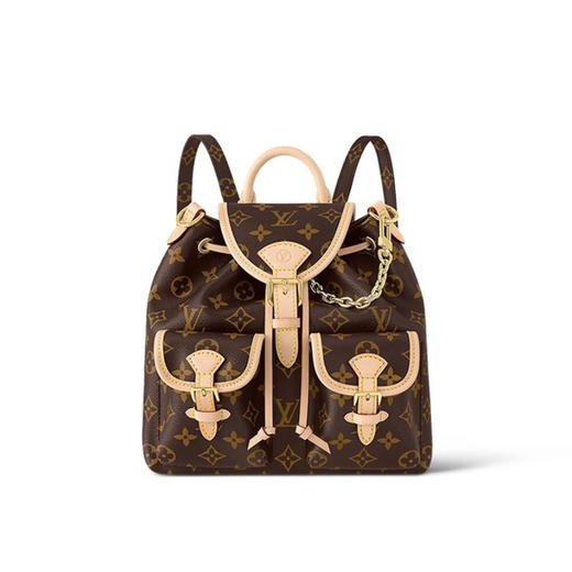 LouIs VUITTON Excursion 抽绳开合可拆卸链条 Monogram 涂层帆布 单肩包背包双肩包 小号 女款 棕色（CB） 商品图0