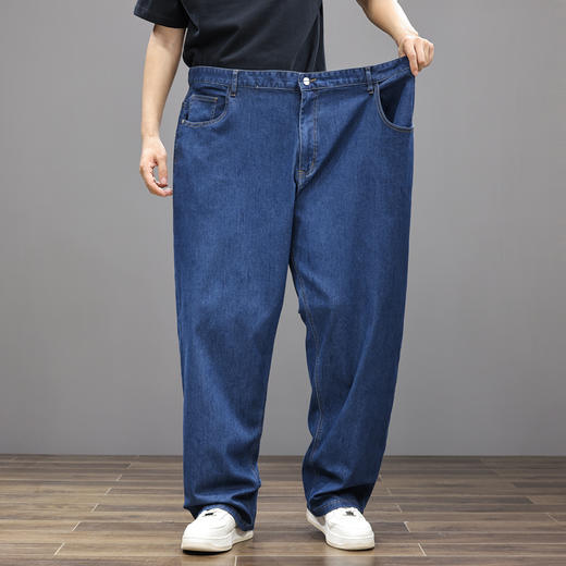 【特大码400斤】【新款DDJ】大依优型大码牛仔裤直筒长裤男舒适弹力休闲商务简约百搭加肥加大男装裤子 商品图8