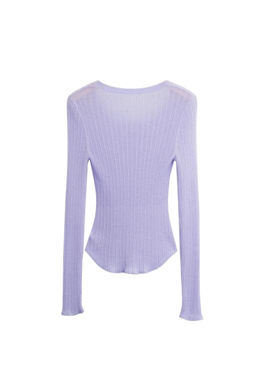 U领镂空羊毛打底衫 商品图1