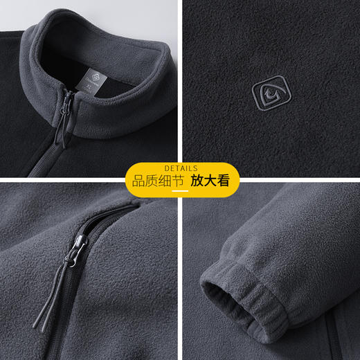 【抓绒衣】【新款DK】大依优型大码男装立领拼接夹克抓绒衣加肥加大休闲夹克胖子宽松防风外套上衣 商品图2