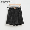 oldcolour秋冬款短裤复古气质灯芯绒高腰显瘦休闲裤女DM45071029 商品缩略图0
