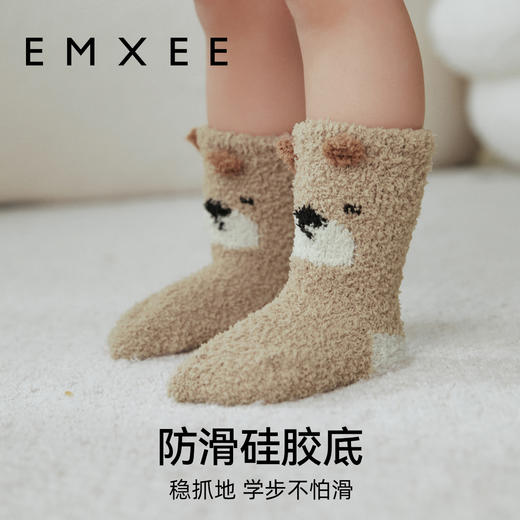 【婴童服配】嫚熙儿童袜子秋冬款半边绒地板袜男女童宝宝婴儿春秋可爱防滑袜子 商品图4