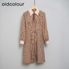 oldcolour格子连衣裙高腰减龄时尚气质长袖中长裙女DN13103008 商品缩略图0