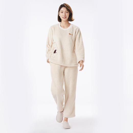 都市丽人睡衣生活家居长袖家居服长毛绒厚女士长毛绒套装LHT9A9 商品图3