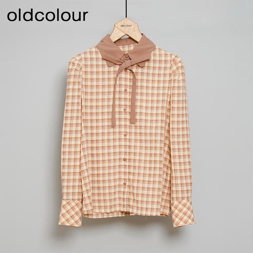 oldcolour春秋款格子衬衫气质百搭减龄长袖衬衫女DN13013006 商品图0
