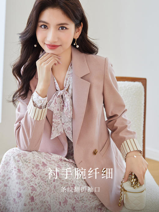 【129选3件，不退换】熙世界通勤OL小西装女2025年秋装新款时尚职业装气质长袖西服外套 商品图1