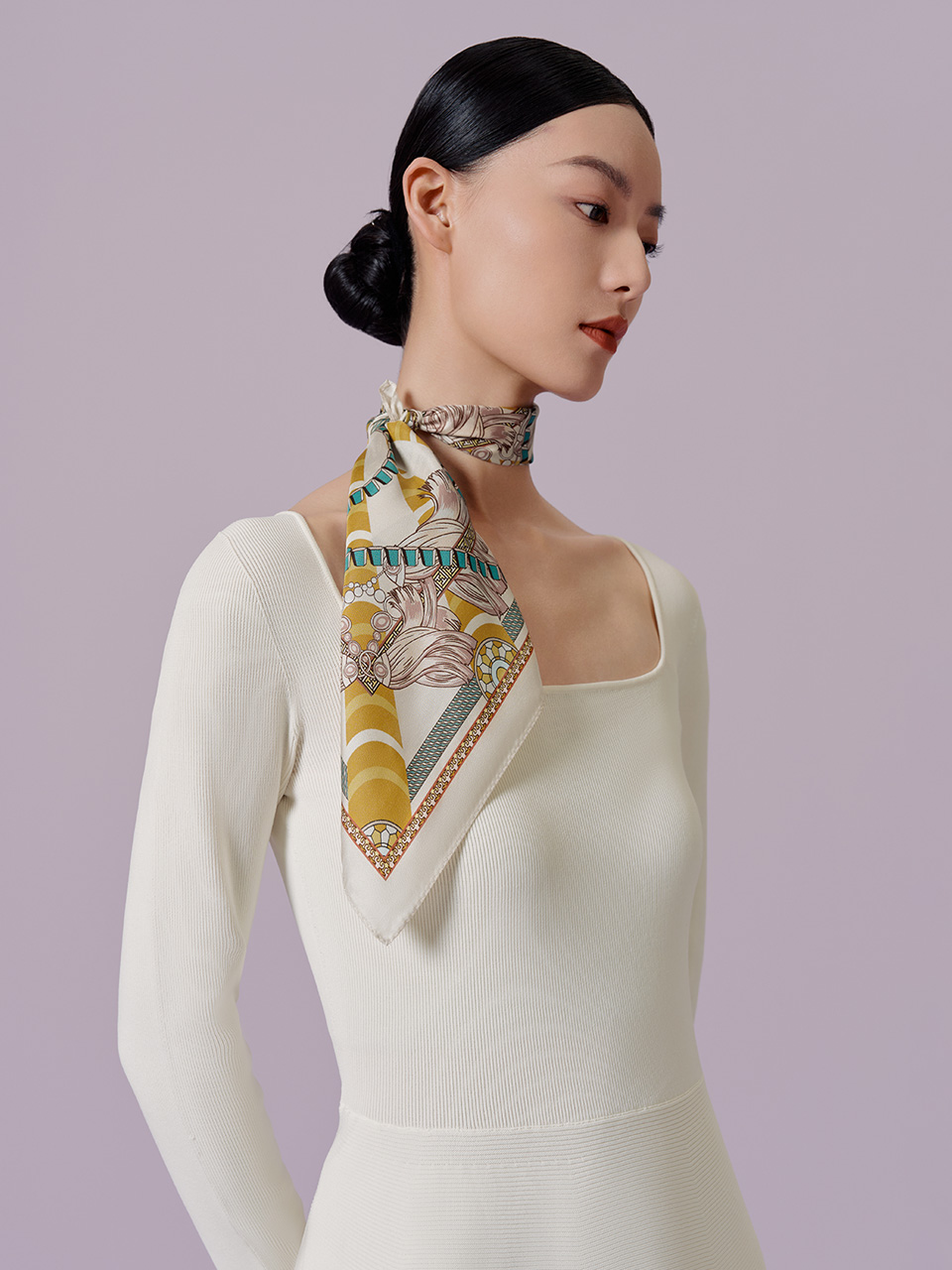 万事利小方巾-墨舞风华