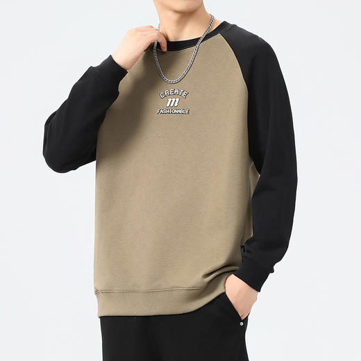 【新款DQ】大依优型大码插肩袖圆领卫衣男宽松休闲上衣胖子加肥加大男士潮流 商品图3