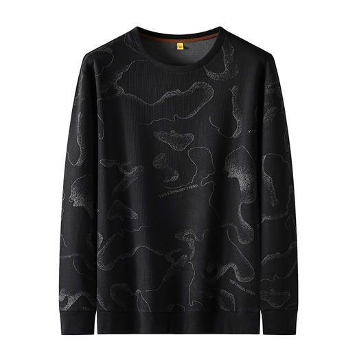 【新款DG】大依优型大码长袖卫衣圆领加肥加大肥佬休闲宽松透气上衣打底T恤 商品图1