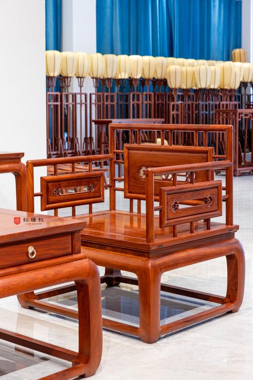 红桥红  家具严选  缅甸花梨（大果紫檀）【小轩窗 沙发 123六件套】 商品图6