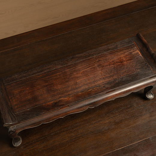 清 紫檀束腰三弯腿翘头案中案摆件 商品图2