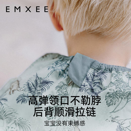 【口水巾】嫚熙婴儿连体罩衣宝宝爬行服防脏爬爬服一体式户外全身防脏爬爬衣 商品图4
