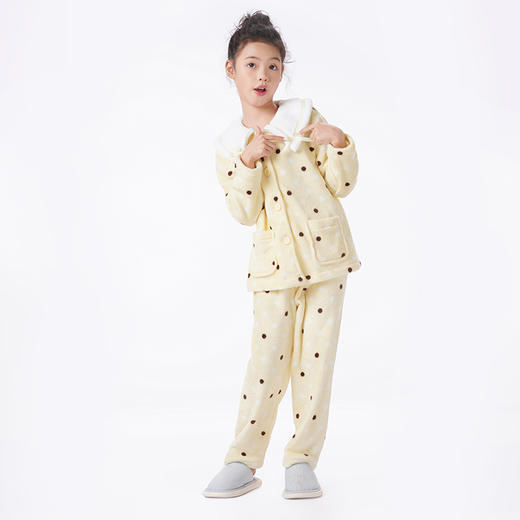 都市丽人眯雅佳睡衣超值精选长袖双面法兰绒厚女童法兰绒长袖长裤JHT1B3 商品图2