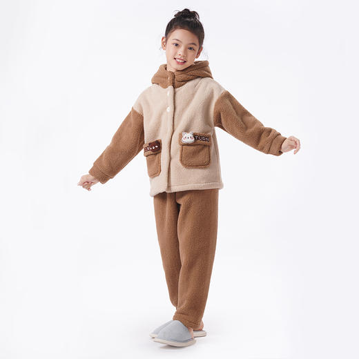 都市丽人眯雅佳睡衣亲情蜜语长袖泡芙绒厚童装法兰绒长袖长裤JHT9A7 商品图5