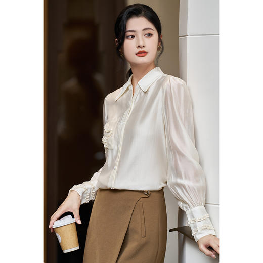【天丝莱赛尔女上衣】2026春季时尚通勤衬衫女百搭职场内搭1883 商品图5