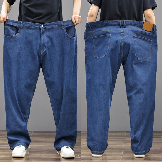 【特大码400斤】【新款DDJ】大依优型大码牛仔裤直筒长裤男舒适弹力休闲商务简约百搭加肥加大男装裤子 商品图1