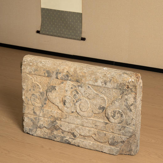 清 石雕云纹围栏板摆件 商品图1