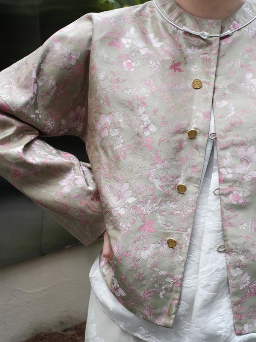 盛唐牡丹 |宋锦海棠纹对襟外套 商品图2