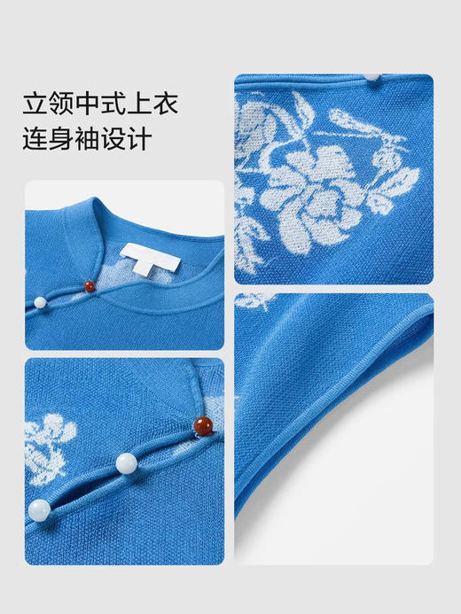 [顺丰包邮]洛诗琳雅莹同款21550秋季新品牡丹提花盘扣无袖针织上衣女139 商品图4