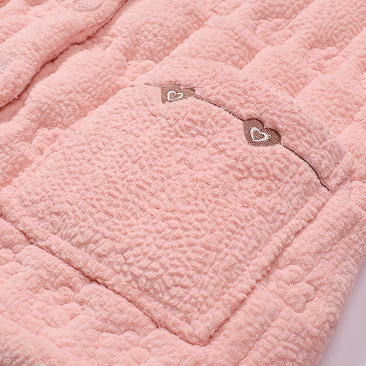 都市丽人睡衣夹棉系列长袖家居服法兰绒烂花夹棉加厚女士夹棉套装LHT1T1 商品图5