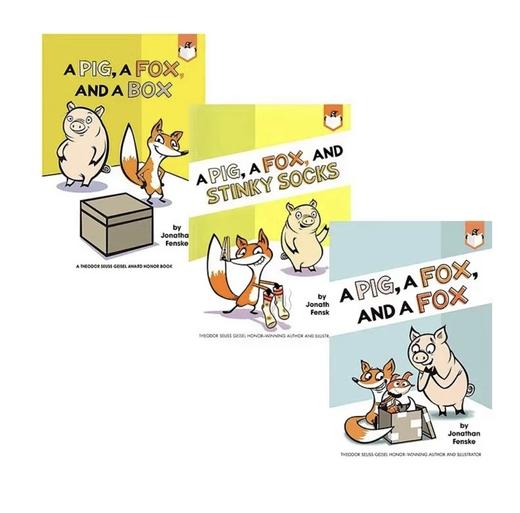 企鹅桥梁小读本 A Pig a Fox 猪和狐狸的故事3册套装 英文原版 进口图书 儿童绘本 故事图画书 独立阅读入门 Jonathan Fenske 商品图0