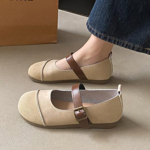 英伦风浅口平底鞋单鞋女2024新款女鞋春秋女式一字扣玛丽珍鞋新款爆款小红书同款 商品图3