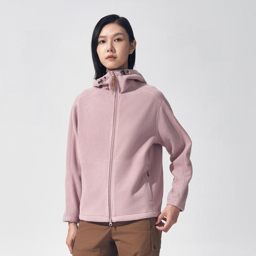 北极狐 女士连帽抓绒衣 2024新款秋冬保暖抓绒夹克外套08242238 商品图1