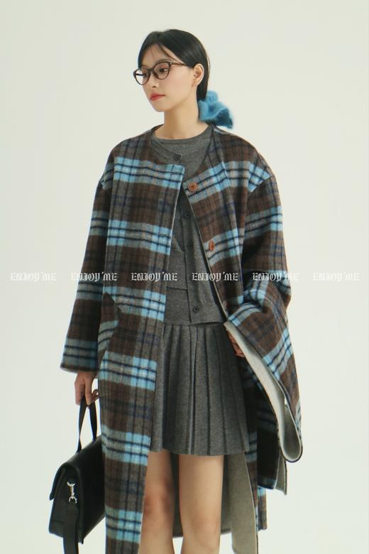 【门店同款】ENJOY冬季柔韧与共格纹复兴围巾大衣 159495172 商品图7