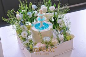 1027CAKE | 莫奈花园  喷泉许愿池  鲜花（没有的花材会随机更改调整）