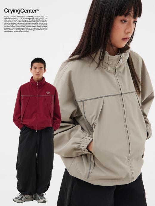 CryingCenter 深红卡其反光条拼接户外大口袋冲锋衣外套 哭喊中心 商品图2