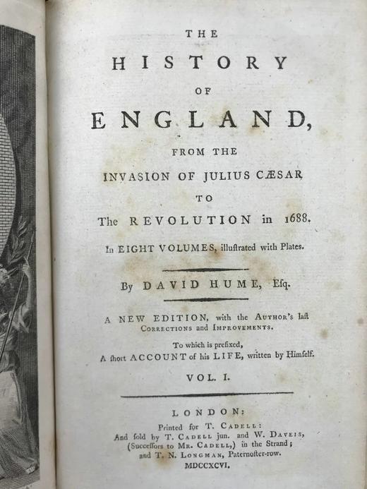 1796-1807年 大卫·休谟与斯摩莱特《英国史》（全13卷） 2版画肖像插图 全真皮精装大32开 商品图3