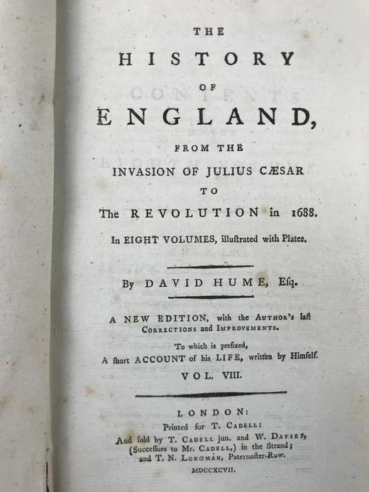 1796-1807年 大卫·休谟与斯摩莱特《英国史》（全13卷） 2版画肖像插图 全真皮精装大32开 商品图6