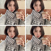 【百变百搭！撞色千鸟】冬季保暖情侣针织格子围脖韩版百搭流苏撞色千鸟格围巾女，一条好看的围巾，就能敲开冬天的门。ry 商品缩略图3