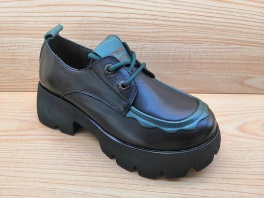 豪行真皮女鞋22301381时尚厚底系带潮鞋休闲单鞋 商品图1