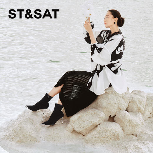 星期六气质尖头细高跟显瘦时装靴SSC4116318 商品图2