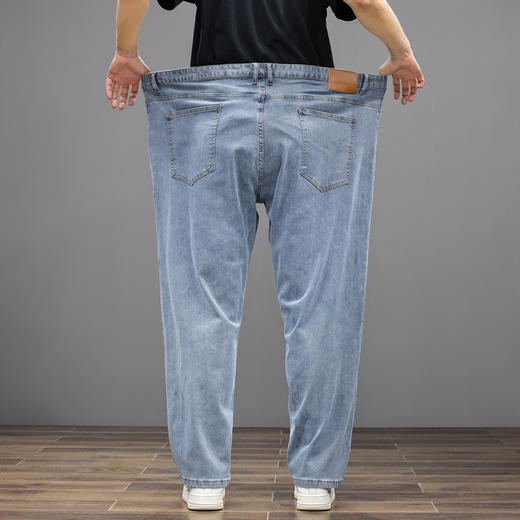 【特大码400斤】【新款DDJ】大依优型大码牛仔裤直筒长裤男舒适弹力休闲商务简约百搭加肥加大男装裤子 商品图3
