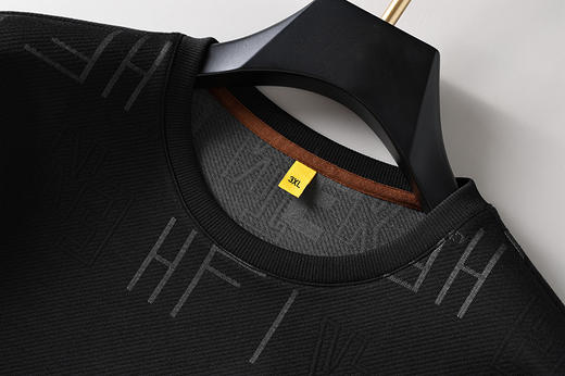 【新款DG】大依优型大码长袖卫衣圆领加肥加大肥佬休闲宽松透气上衣打底T恤 商品图3