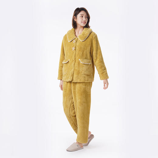 都市丽人睡衣亲情蜜语长袖家居服长毛绒厚女士长毛绒套装LHT9B3 商品图2