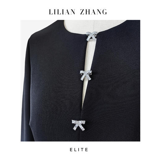 E——定制—「法式复古」—Lady挚爱、绽放黑天鹅A摆中长连衣裙  2401157 商品图1