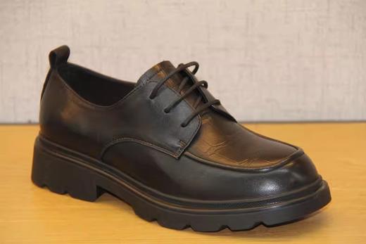 豪行春季22138901厚底增高鞋女复古英伦粗跟百搭真皮单鞋 商品图1