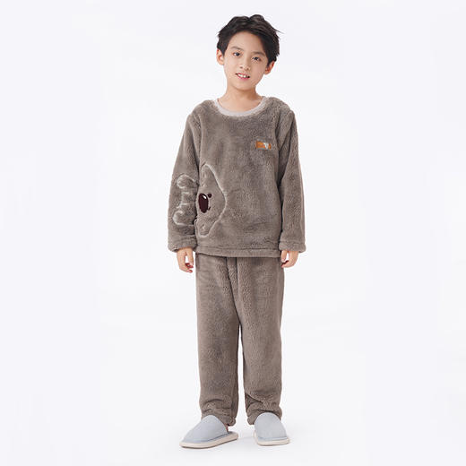 都市丽人眯雅佳睡衣亲情蜜语长袖长毛绒厚童装法兰绒长袖长裤JHT9A9 商品图8