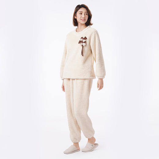 都市丽人睡衣生活家居长袖家居服长毛绒厚女士长毛绒套装LHT2P7 商品图8