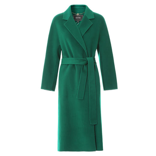 EITIE爱特爱冬季新款经典翻领百搭纯色毛呢大衣中长款外套7614318 商品图5